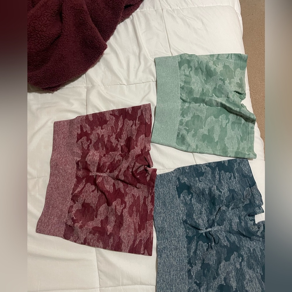 4 pack seamless camo print sports shorts